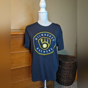 MLB New Era Milwaukee Brewers Navy Blue Short Sleeve T-Shirt